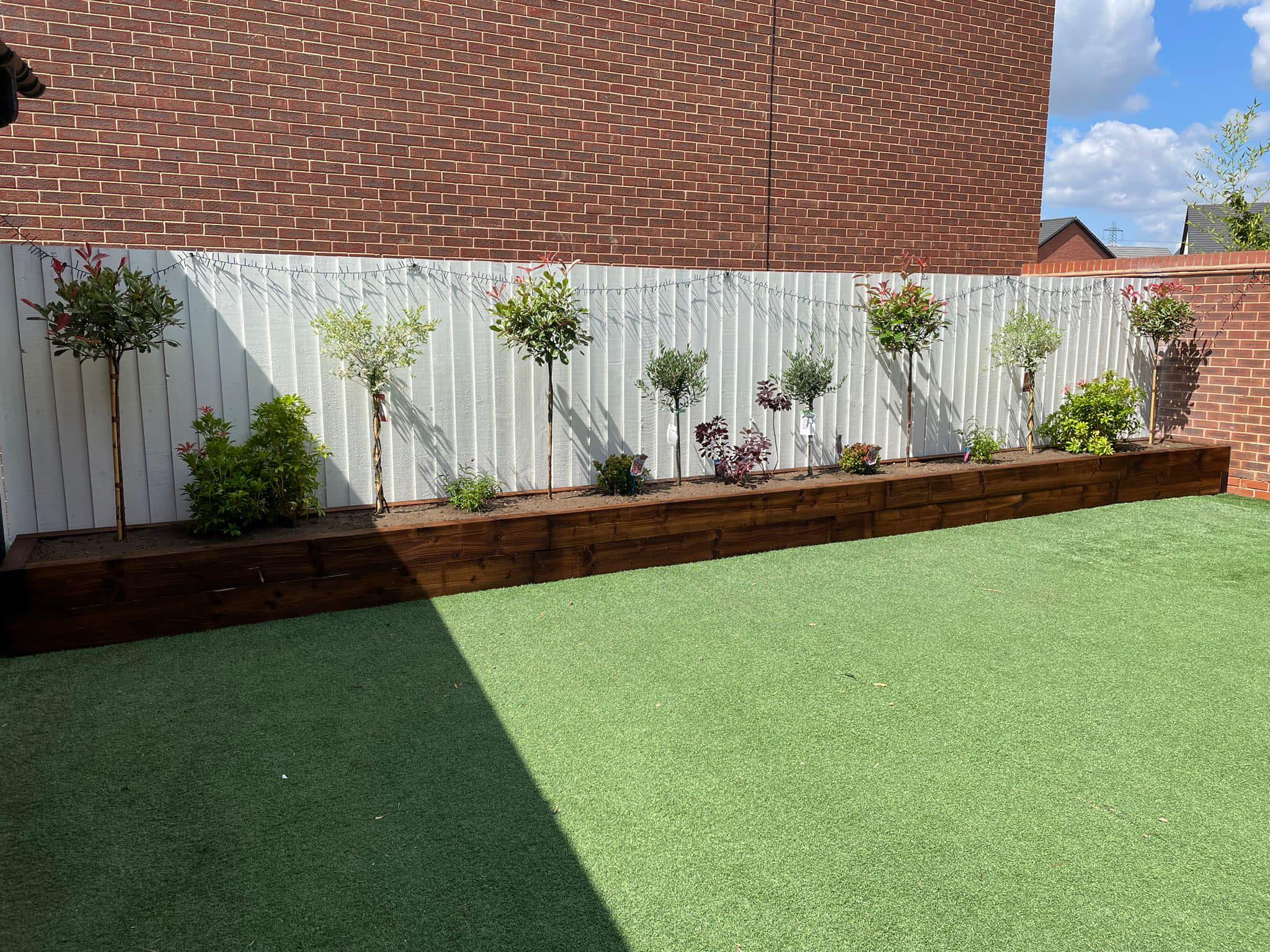 Back garden with artificial turf