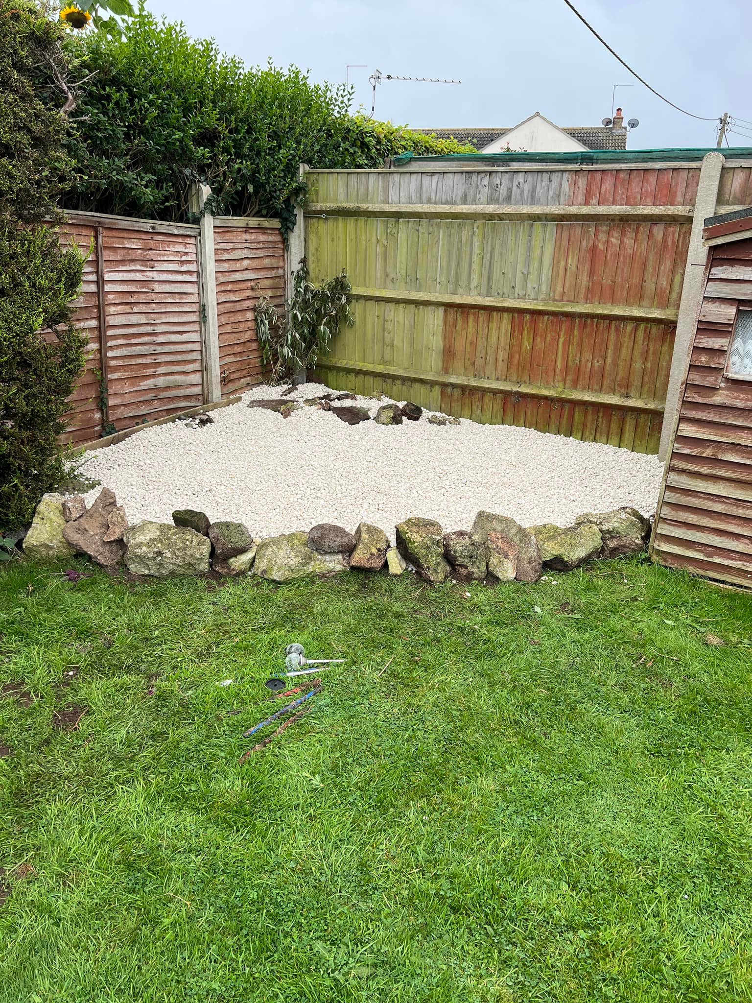 Rockery area added to back garden